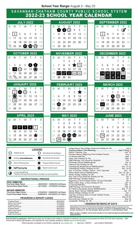 savannah chatham county schools calendar